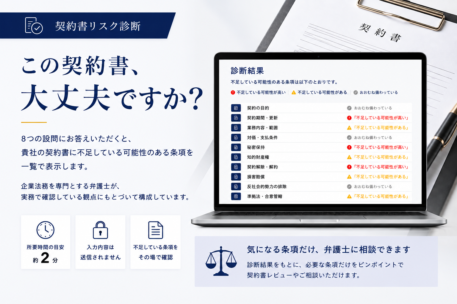 契約書リスク診断のイメージ画像